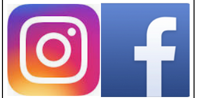 Die Icons von Instagram und Facebook über dem Icon Sowi